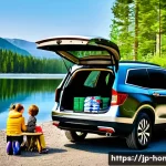 혼다 파일럿과 혼다 패스포트의 차이 - **Prompt for Honda Pilot: Family Camping Adventure**
    "A heartwarming scene depicting a happy, mu...